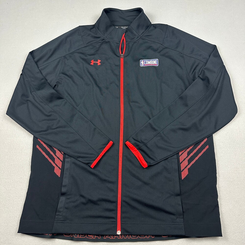 NBA Combine Jacket Men 2XL Black Under Armour Full Zip Track Warm Up XXL